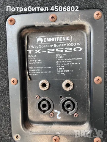 професионални тонколони "Omnitronic TX-2520"/2x1500W/, снимка 2 - Тонколони - 55582578