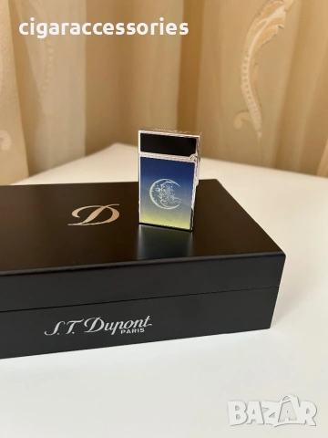 Запалка S.T. Dupont Ligne 2 Montecristo Dark Blue – отлично състояние, двоен пламък, снимка 3 - Запалки - 54892740