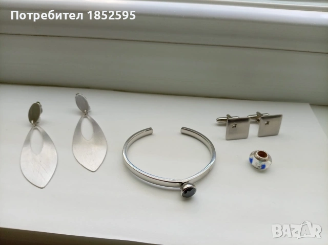 Vintage лот от гривна, обеци, висулка за гривна и копчета за ръкавели