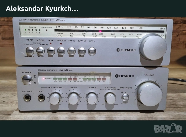 стерео комплект Hitachi HA-M2 (усилвател) и FT-M2 (тунер)., снимка 2 - Ресийвъри, усилватели, смесителни пултове - 54194902