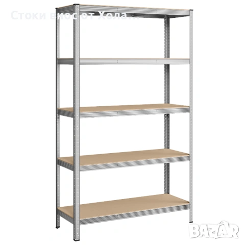Метален стелаж за големи натоварвания SONGMICS, 5 регулируеми рафта, 60 x 120 x 200 см, до 750 кг, с