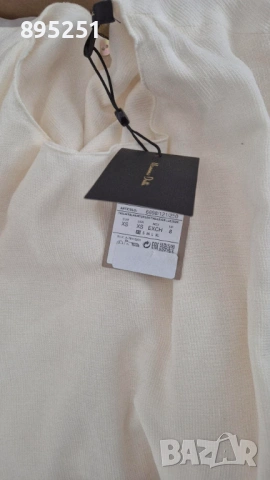 Нова Бяла Рокля със средна дължина с кръстосване на гърба размер XS, снимка 4 - Рокли - 53997955