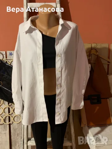 👟Oversized бяла риза Zara💄 л размер💣, снимка 3 - Ризи - 55605712