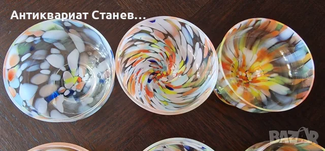 Купички за сладолед от художествено цветно стъкло в стил Мурано, снимка 11 - Други - 55298296