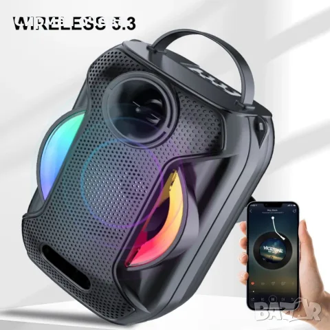 Преносима Bluetooth колонка с два микрофона , снимка 4 - Тонколони - 55540684