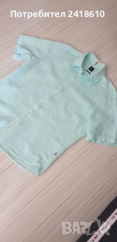 Hugo Boss Rash_2 Len / Лен Regular Fit Mens Size L НОВО ОРИГИНАЛ! Мъжка Ленена Риза., снимка 11 - Ризи - 55278571