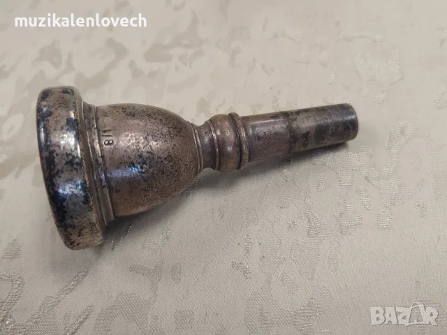 Мундщук B&S No.18 Tuba Mouthpiece – Made in GDR – Original German Silver-Plated Mouthpiece for Eb/F , снимка 4 - Духови инструменти - 55532263