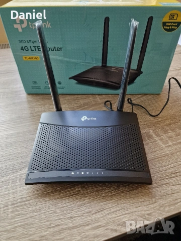 TP-Link 4G LTE Рутер за Sim карта TL-MR100, снимка 4 - Рутери - 54491416