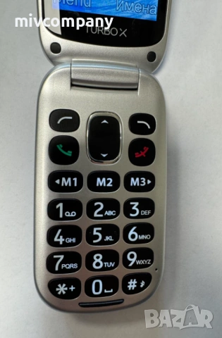 Мобилен телефон Turbo-X Easyphone Flip V Black - Silver, снимка 2 - Други - 54192063