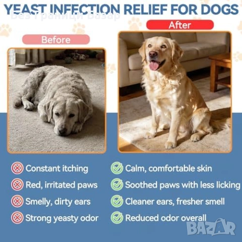 Нови Течна грижа за кучета 2 броя 60 мл уши лапи кожа при сърбеж вкус бекон, снимка 6 - За кучета - 54110517