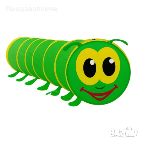 Детски тунел Гъсеница 178x48 см - Сгъваема палатка за пълзене и игра у дома и в градината, снимка 8 - Други - 54798981