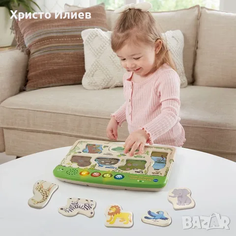 Интерактивен дървен пъзел с животни VTech, снимка 3 - Образователни игри - 55443984
