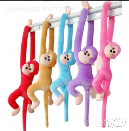 Плющена играчка маймунка със звуци 5,0 йх 10 см