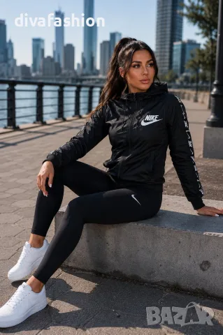 🔥Дамско яке Nike Ветровка с качулка | S–XXL 🔥🖤 Спортен стил, комфорт и защита в едно!, снимка 4 - Якета - 55465321