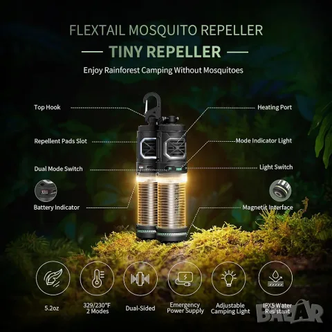 FLEXTAIL TINY REPEL преносим нагревател за репелент против комари., снимка 2 - Къмпинг осветление - 55512097