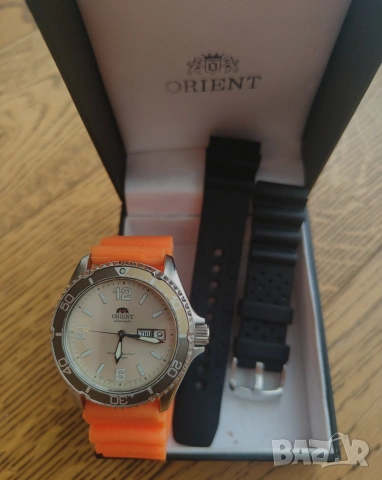 Автоматичен дайвър Orient Mako III Kamasu RA-AA0821S19B САПФИР + ВТОРА каишка, бартер, снимка 2 - Мъжки - 55224269