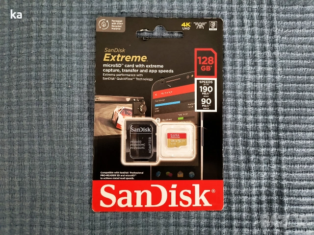 Карта памет SanDisk Extreme microSDXC 190MB/s V30 U3 A2