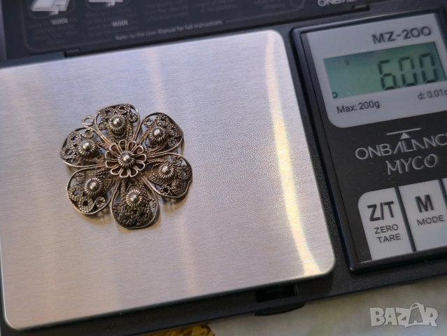 Сребърна висулка филигран, снимка 7 - Колиета, медальони, синджири - 54320546