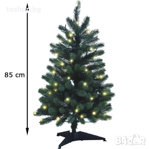 Коледна елха Xenotec PE-BM85, 85 см, зелена, с LED осветление, снимка 4 - Декорация за дома - 55041887