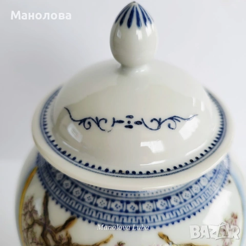 Китайски джинджифилов буркан на дървен постамент, снимка 7 - Други ценни предмети - 54241676