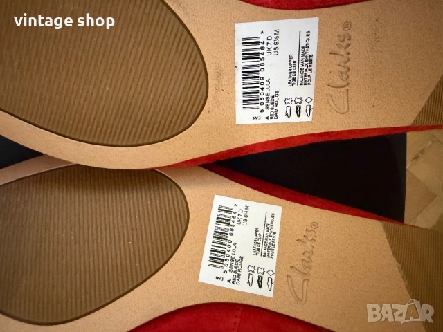 Балеринки Clarks естествен велур, размер 41, снимка 7 - Дамски елегантни обувки - 54270888