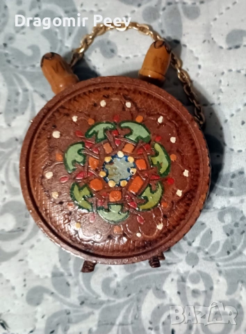 Винтидж Ръчно Резбован СУВЕНИР България ЕТНОГРАФСКА Пирография Кантина