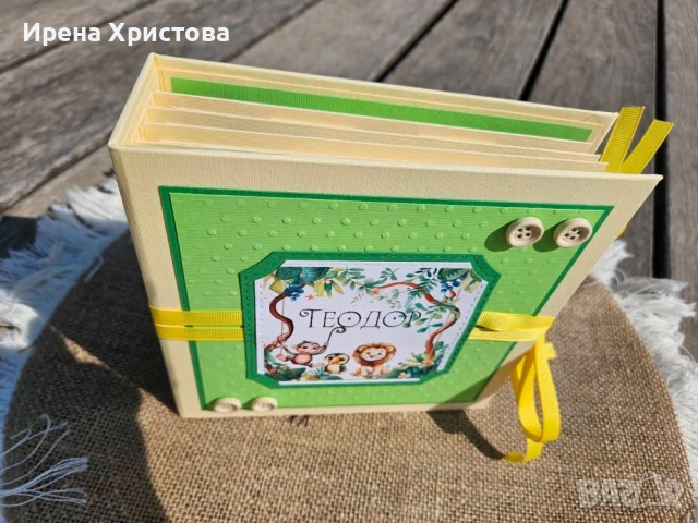 Ръчно изработено сафари албумче за новородено , снимка 2 - Декорация за дома - 55162091