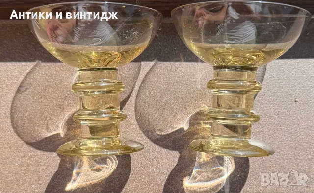 Ръчно правени уранови чаши Sulttaani (2 бр), Nanny Still, Riihimäen Lasi - 1967 г