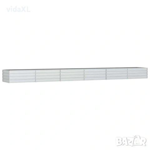 vidaXL Повдигната градинска леха, 600x80x45 см, стомана, сребриста(SKU:316903)