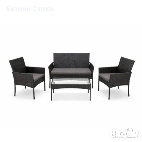 Луксозен ратанов градински комплект с маса, снимка 4 - Градински мебели, декорация  - 54203628