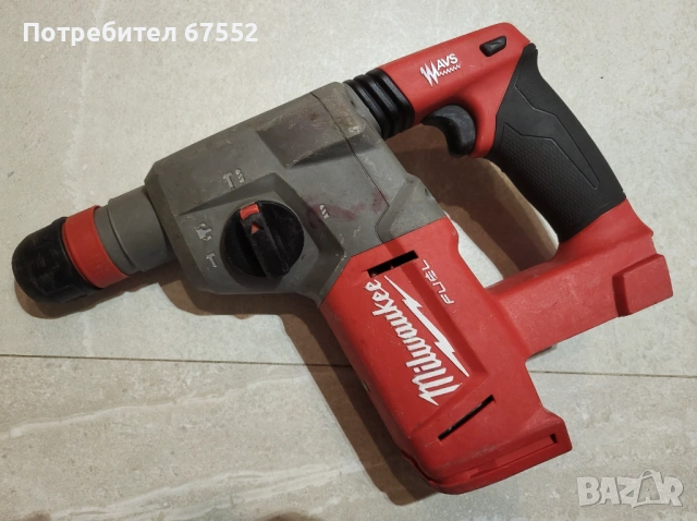 Безчетков перфоратор Milwaukee Fuel M18 CHX. Само тяло, 2.5 джаула. 150€