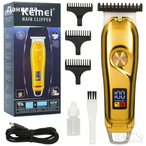 Безжичен тример и машинка за подстригване Kemei с LCD дисплей и USB зареждане, снимка 4 - Други стоки за дома - 54696080