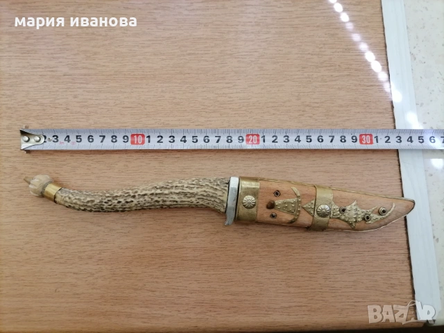Стар нож рог стомана, снимка 2 - Ножове - 55211175