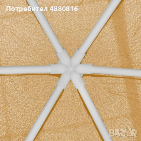 Шестоъгълна бежова градинска шатра, снимка 2 - Други - 55224691