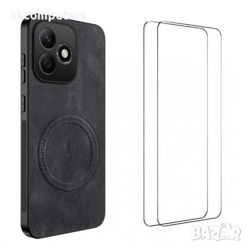 WANLONFENG SD Магнитен Калъф за Honor 600 Lite 5G - PC+TPU, Nappa текстура, 2 стъкла, 4 цвята