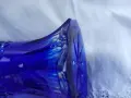 Българска кристална ваза в синьо, снимка 8