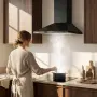 Кухненски абсорбатор CIARRA 60 см, 404 m³/h с функция за рециркулация, Черен, снимка 5