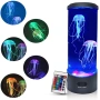 Настолна LED нощна лампа аквариум с медузи. С 16 различни цвята LED светлини, с дистанционно управ, снимка 1