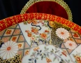 Японска порцеланова фруктиера Saji,злато,хризантеми. , снимка 3