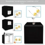 Професионална Фотографска Кутия 80см, Димируемо LED, 3 PVC фона, Фотобокс за продуктови снимки, снимка 2