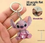 2D Лило  Lilo от Стич stitch с кристал акрил Ключодържател висулка, снимка 1