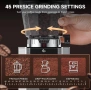 Кафемелачка AMZCHEF Burr, електрическа кафемелачка с 45 прецизни настройки за смилане, снимка 4