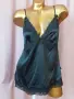 L/ XL Черна сатенена къса нощница , снимка 1