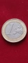 Една много рядка Хърватска монета от (1)евро-2023г със допусната грешка при изсичането. , снимка 2