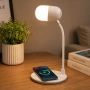 Настолна LED лампа 3 в 1 - Безжично зарядно 5W и Bluetooth високоговорител, снимка 5