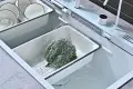 100см Модерна бяла мултифункционална кухненска мивка с двоен водопад, снимка 6