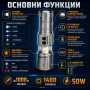Мощен акумулаторен прожектор фенер YEMAO 1400 лумена 1000 м USB-C Power Bank къмпинг лампа и zoom, снимка 2
