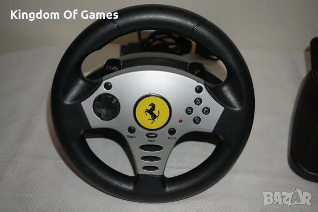 Волан с педали Thrustmaster Ferrari Challenge Racing Wheel Black ЗА PS2 ТЕСТВАН И РАБОТЕЩ, снимка 2 - Аксесоари - 55178988