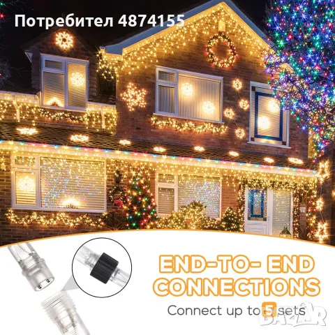 LED Коледни лампи 40 метра 400 диода , снимка 3 - Декорация за дома - 55493269