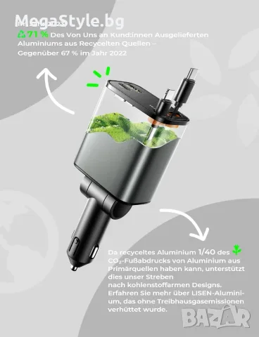 LISEN - USB адаптер за бързо зарядно за кола, аксесоари за кола, снимка 3 - Оригинални зарядни - 55356567